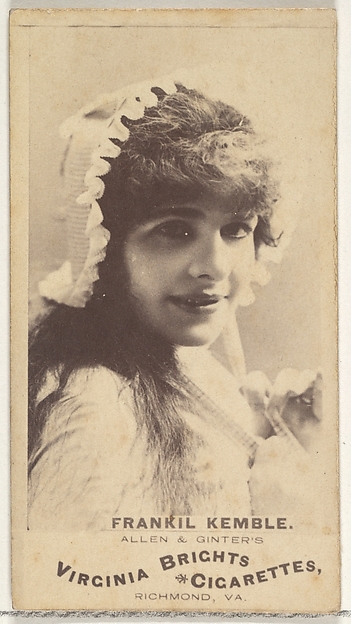 Allen & Ginter, Frankil Kemble, from the Actors and Actresses series (N45, Type 1) for Virginia Brights Cigarettes