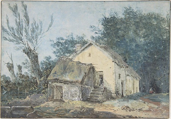 Anonymous, French, 18th century, Landscape – Cottage in a Wood