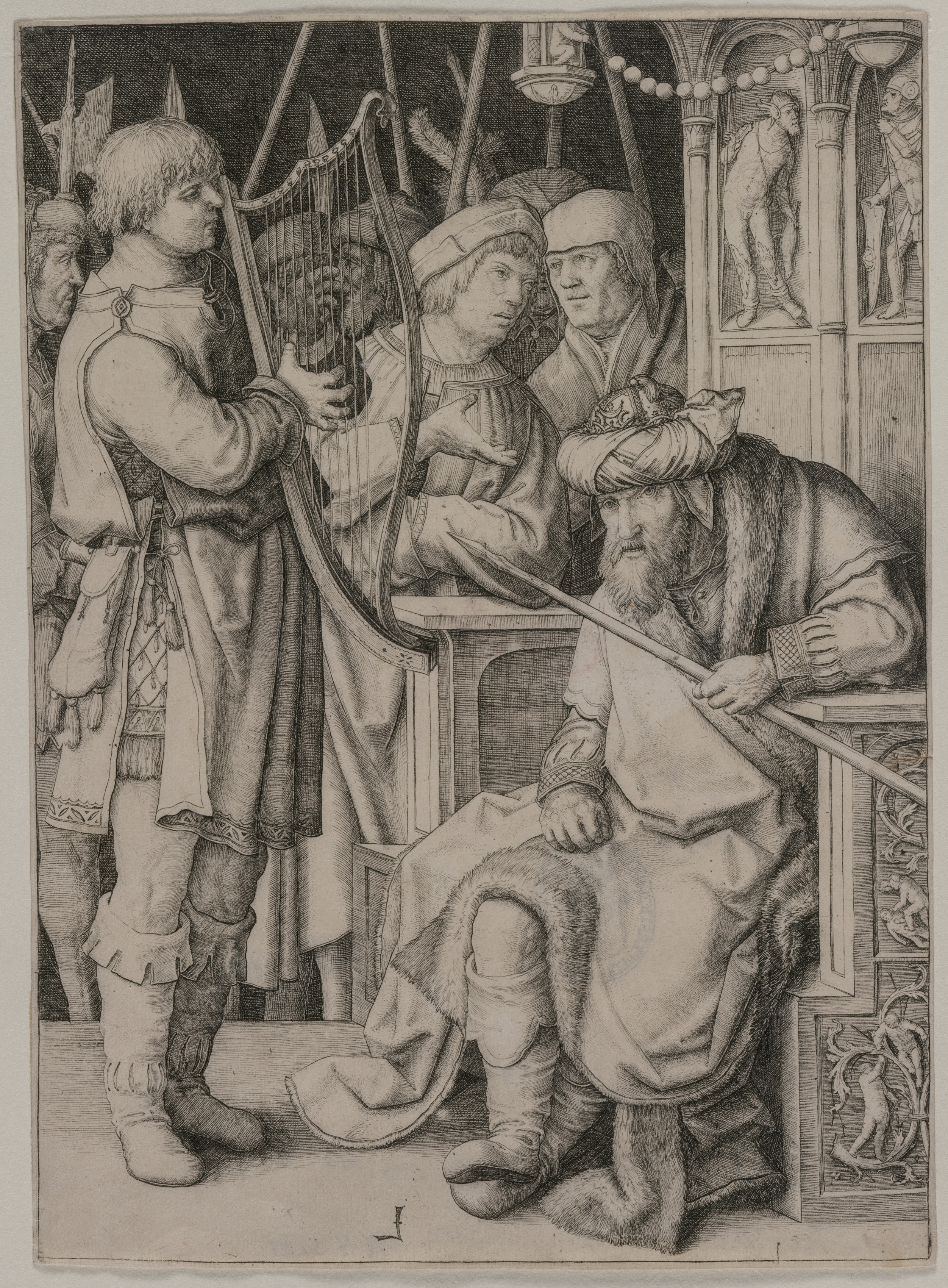 Lucas van Leyden, David Playing the Harp before Saul