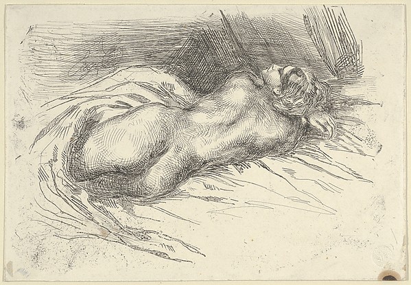 Eugène Delacroix, Study of a Woman Viewed from Behind