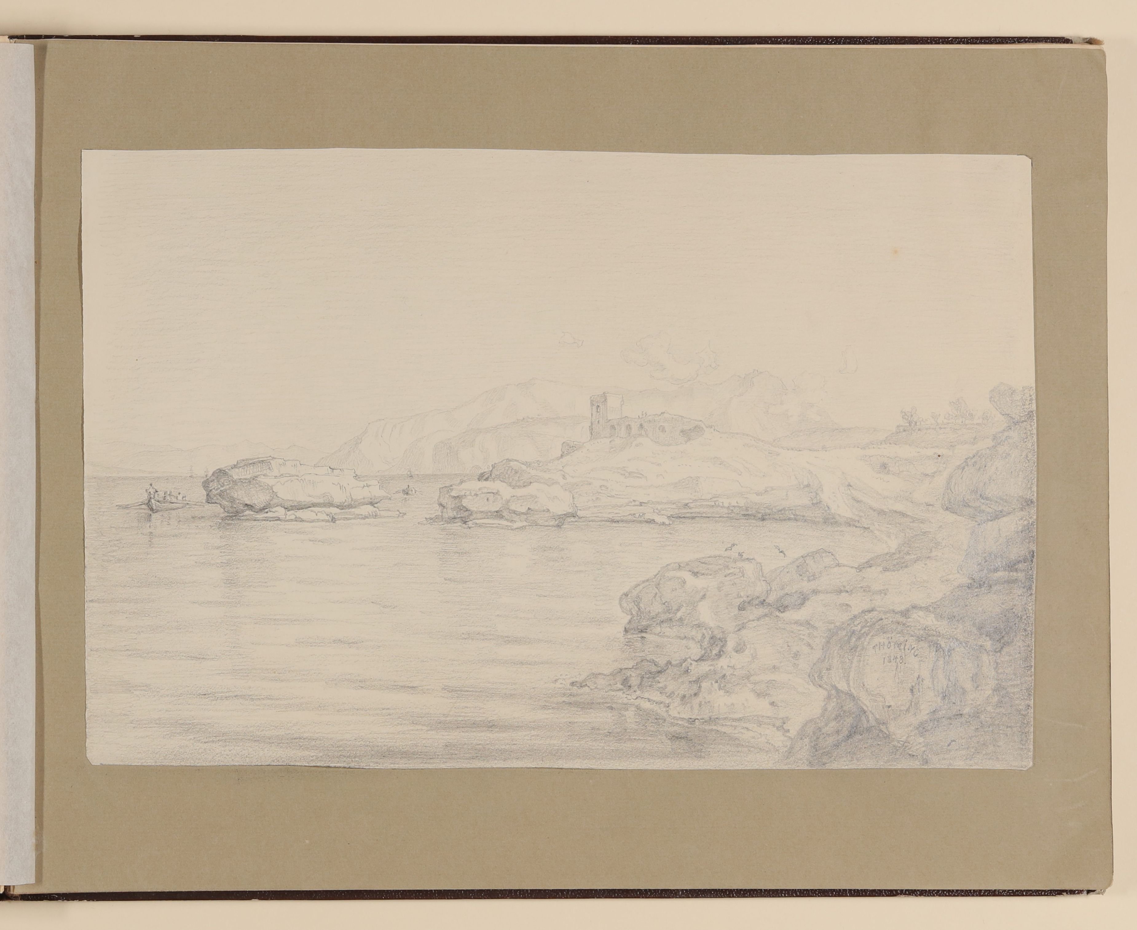 Friedrich Thöming, Felsküste am Golf von Neapel [Aus dem Album der Alwine Frommann]