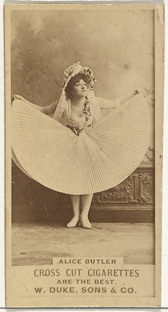 W. Duke, Sons & Co., Alice Butler, from the Actors and Actresses series (N145-3) issued by Duke Sons & Co. to promote Cross Cut Cigarettes