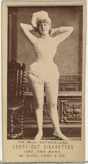 W. Duke, Sons & Co., Card Number 598, Miss Sutherland, from the Actors and Actresses series (N145-3) issued by Duke Sons & Co. to promote Cross Cut Cigarettes