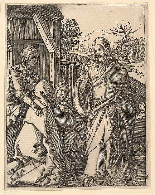 Marcantonio Raimondi, Christ Taking Leave of His Mother, from "The Passion of Christ", after Dürer