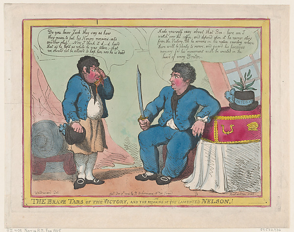 Thomas Rowlandson, The Brave Tars of the Victory, and The Remains of the Lamented Nelson!