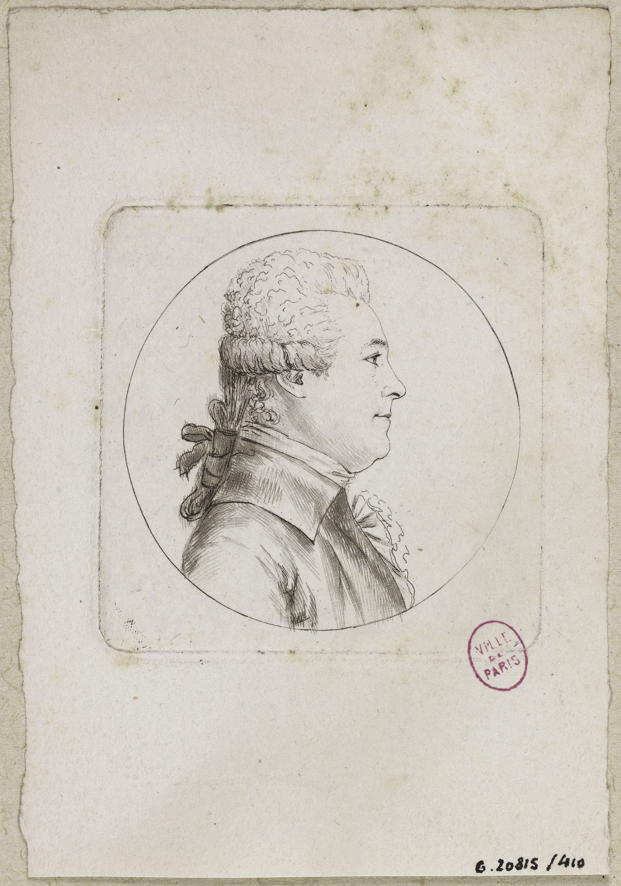 Edmé Quenedey, Portrait d'un homme, fin XVIIIème siècle/début XIXème siècle