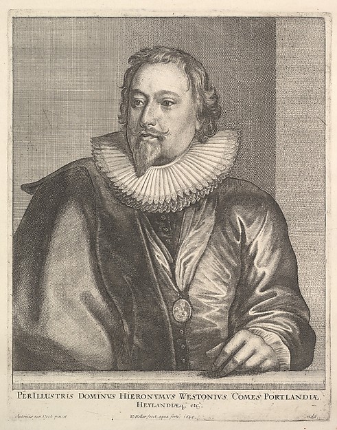 Wenceslaus Hollar, Hieronymus Westonius (Richard Weston, Earl of Portland)