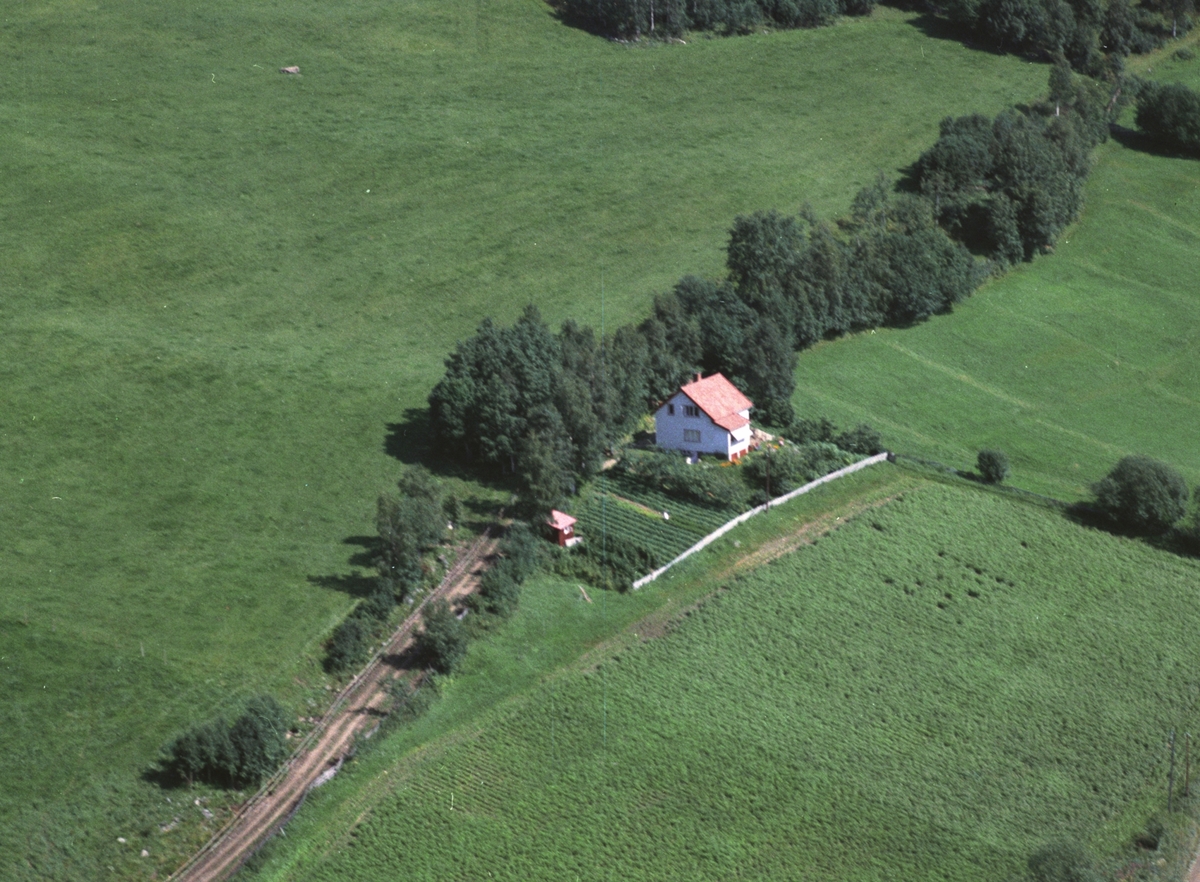 Widerøes Flyveselskap A/S, Flyfoto, bolig, Rognstad, Brøttum, Ringsaker.