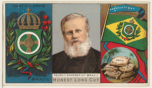 W. Duke, Sons & Co., Pedro II, Emperor of Brazil, from the Rulers, Flags, and Coats of Arms series (N126-1) issued by W. Duke, Sons & Co.