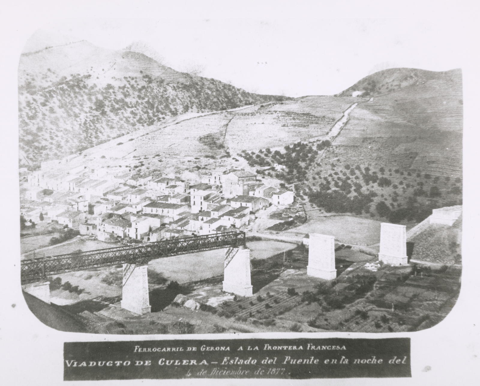 Desconegut, Viaducto de Culera - Estado del Puente en la noche del 4 de Diciembre de 1877