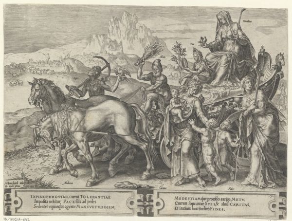 Cort, Cornelis, (1533?-1578), (printmaker), The cycle of the vicissitudes of human affairs: The triumph of humility