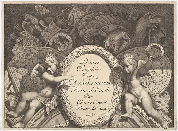 Polidoro da Caravaggio, Title page of "Divers Trophées" (Weapon Trophies after the Façade of Palazzo Milesi in Rome)