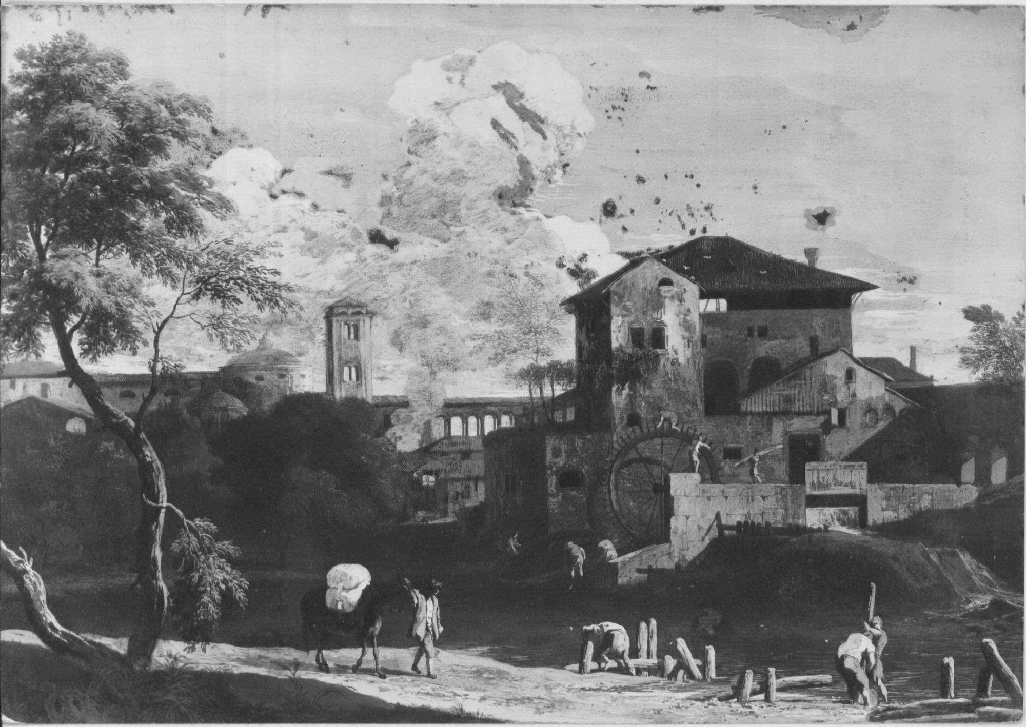 Marco Ricci, Landscape with a Sawmill