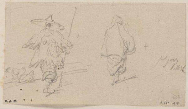 George Chinnery, A Chinese man and woman, the former in wet-weather dress