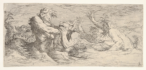 Salvator Rosa, Five battling tritons, from "The Triton Group"