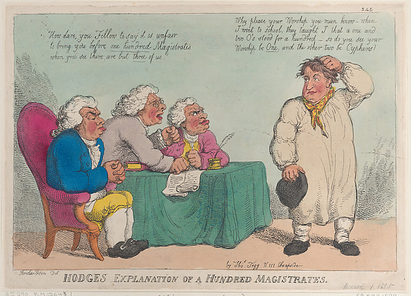 Thomas Rowlandson, Hodge's Explanation of a Hundred Magistrates