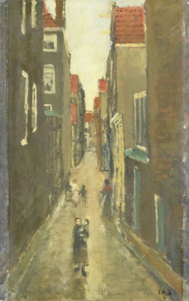 George Hendrik Breitner, The Baanbrugsteeg looking from the Haarlemmerdijk towards the Vinkenstraat and the Brouwersgracht