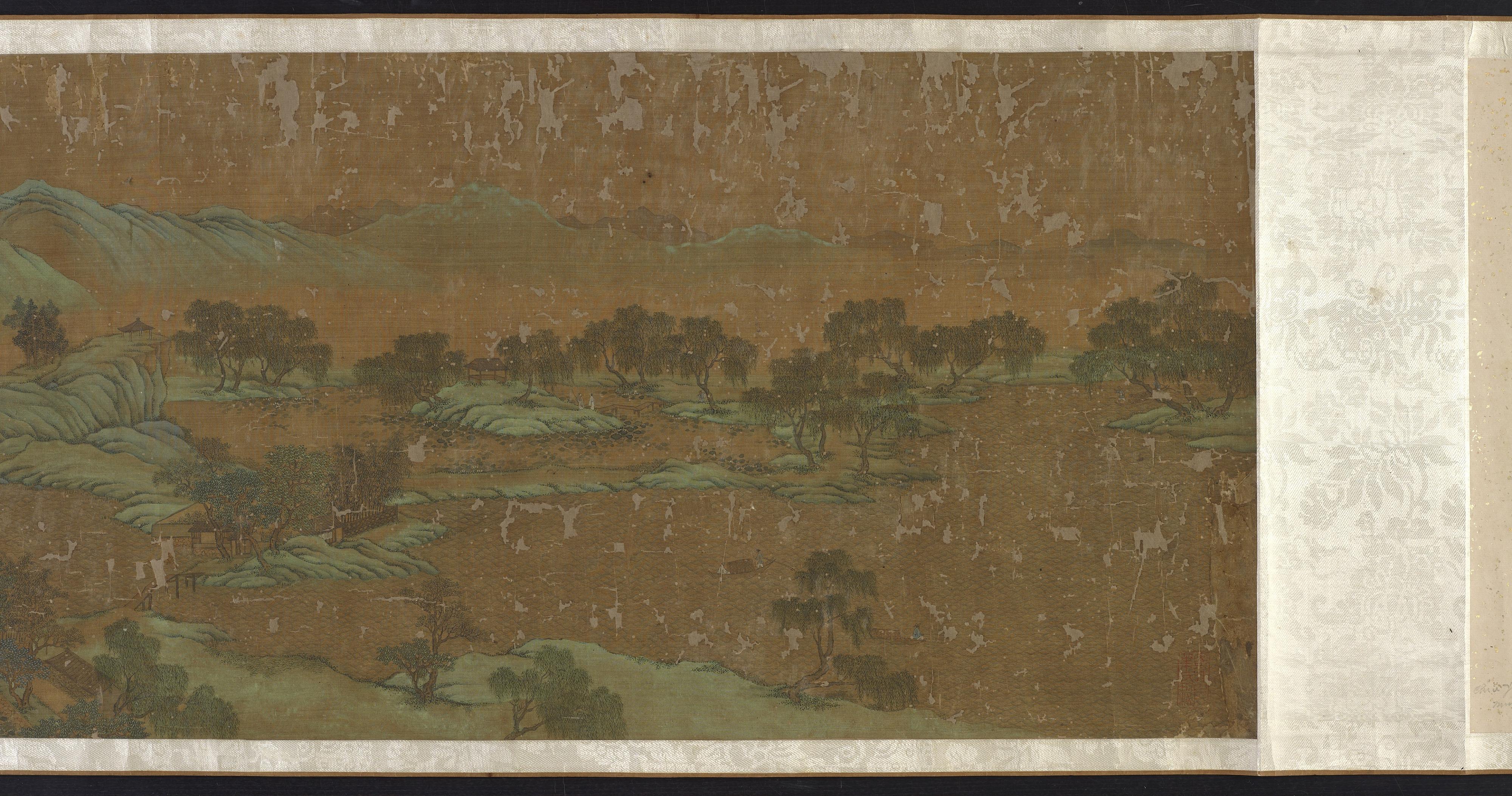 Formerly attributed to Qiu Ying, Landscape in blue and green