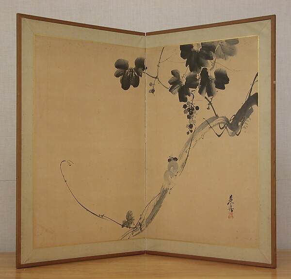 Shibata Zeshin, Squirrel on Grapevine