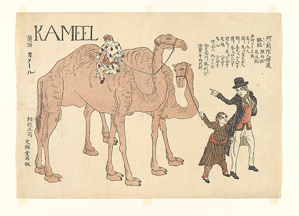 Unidentified artist, Camels with Dutch Handlers