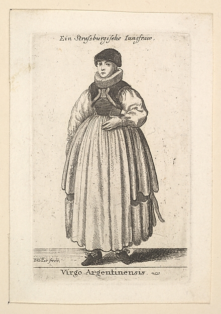 Wenceslaus Hollar, Virgo Argentinensis (Unmarried woman from Strasbourg)