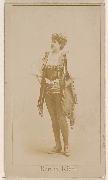 Kinney Brothers Tobacco Company, Bertha Ricci, from the Actresses series (N245) issued by Kinney Brothers to promote Sweet Caporal Cigarettes