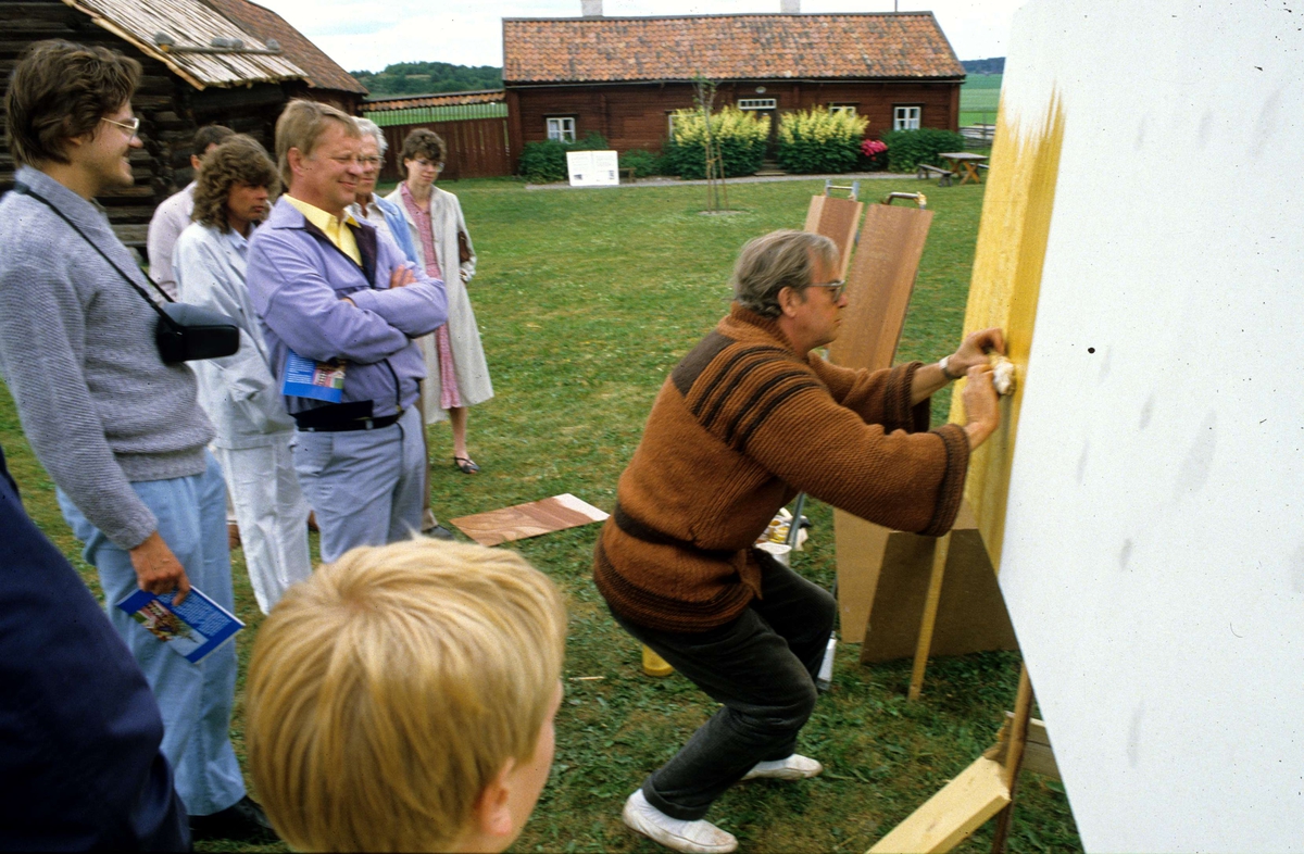 Okänd,, Bo Karman shows thunderpainting, program at the open-air museum Disagården, Old Uppsala 1985