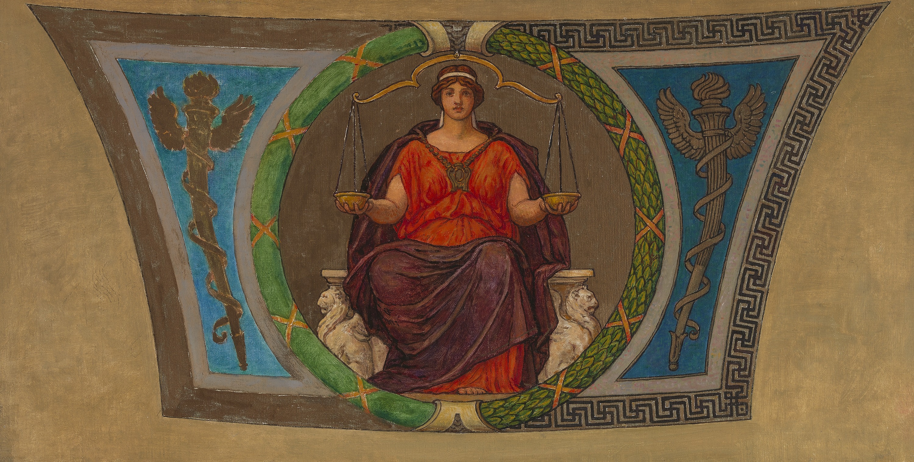 Kenyon Cox, Sketch for Mosaic, Wisconsin State Capital, "Justice"
