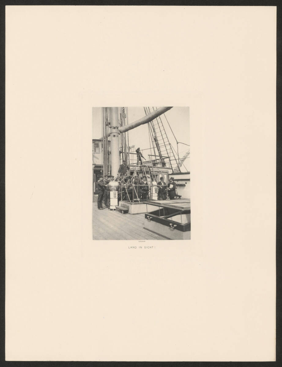 AlexanderHauger, Land in Sicht! (aus der Serie "Bord-Scenen - Bilder aus dem Schiffsleben der K.u.K. Kriegsmarine")