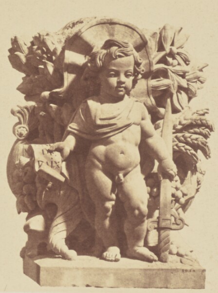 Édouard Baldus, ["La Paix", Sculpture by Cavasse, Decoration of the Louvre, Paris]