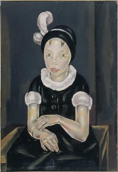 Maria Blanchard, Fillette en noir et rose
