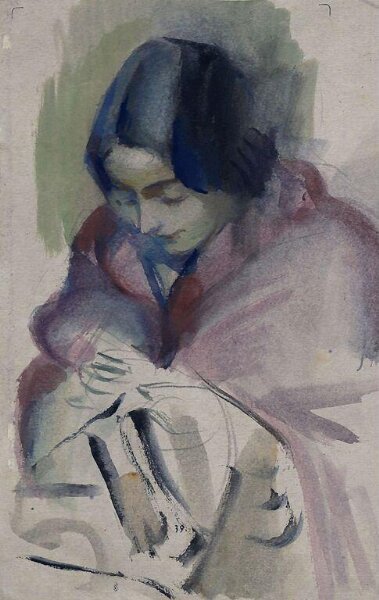 Ervin Bossanyi, Portrait of a Young Woman at the Camp d'etrangers