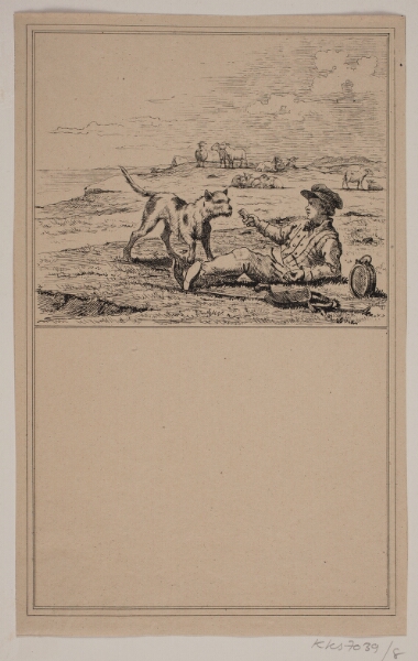 Adolph Kittendorff, Hyrden og hunden. Nr. 7 i Chr. Winther og M. Rørbye, "25 Billeder for små børn"