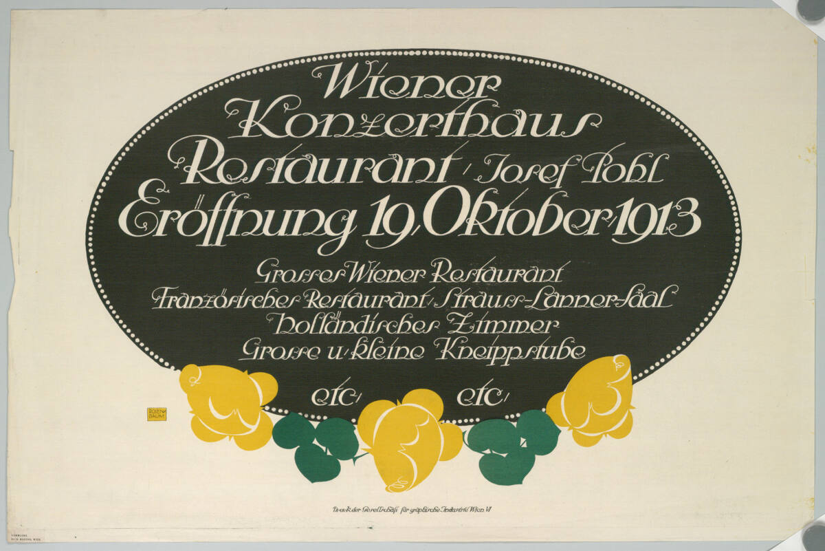 Anonym, Wiener Konzerthaus-Restaurant Josef Pohl, Eröffnung Oktober 1913