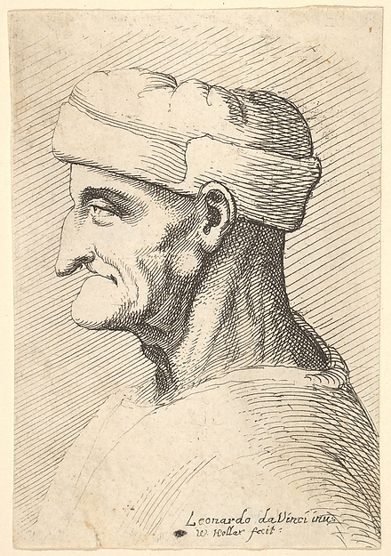 Wenceslaus Hollar, Head of an old man wearing cap in profile to left