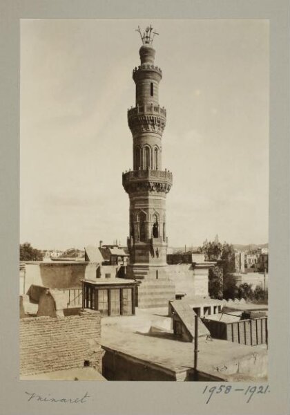 K.A.C. Creswell, Minaret of the mosque of Mamluk Amir Bashtak, Cairo
