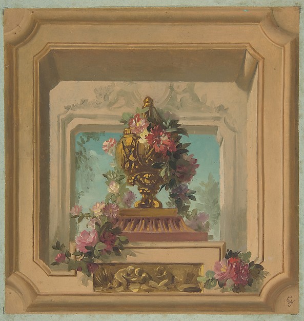 Jules-Edmond-Charles Lachaise, Trompe l'oeil design for a ceiling
