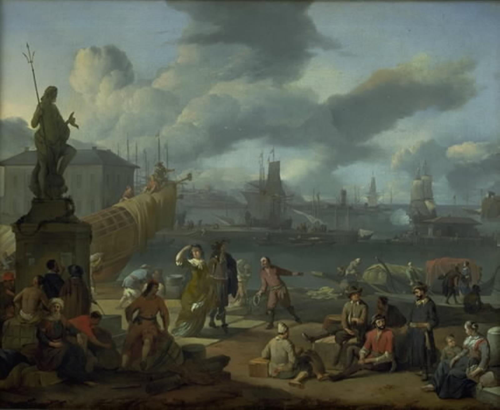 Johannes Lingelbach, Sydlandsk havn mellem klipper