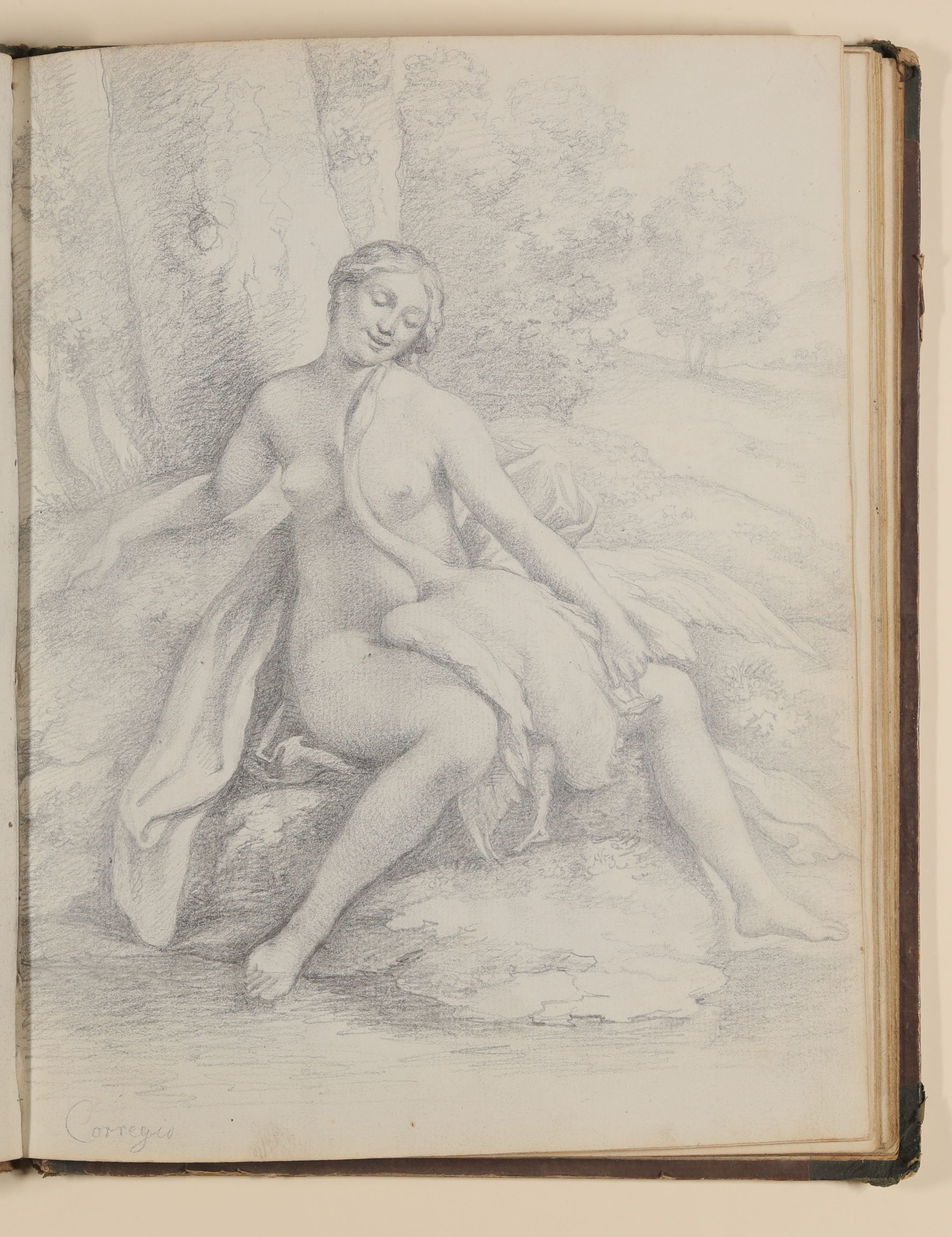 Louis Thomassin, Leda und der Schwan, Kopie nach Correggio [aus einem Skizzenbuch von unbekannter Hand, evtl. des Louis Thomassin]