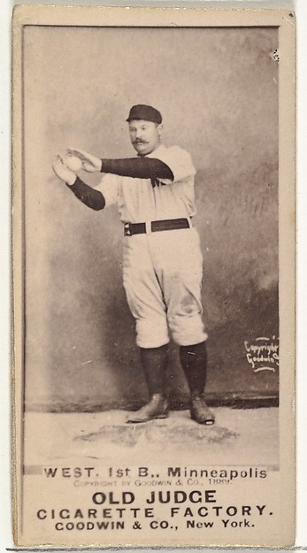 Goodwin & Company, Milton Douglas "Buck" West, 1st Base, Minneapolis, from the Old Judge series (N172) for Old Judge Cigarettes