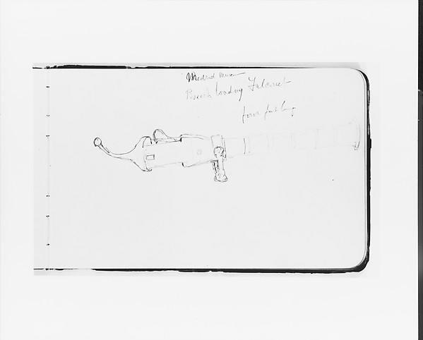 Albert Bierstadt, Breech Loading Falconet (from Sketchbook)