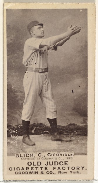 Goodwin & Company, Edwin Forrest "Ned" Bligh, Catcher, Cleveland, from the Old Judge series (N172) for Old Judge Cigarettes