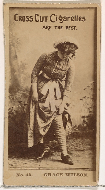 W. Duke, Sons & Co., Card Number 45, Grace Wilson, from the Actors and Actresses series (N145-2) issued by Duke Sons & Co. to promote Cross Cut Cigarettes