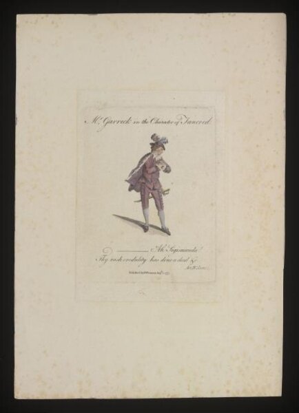 unknown, Mr Garrick in the character of Tancred