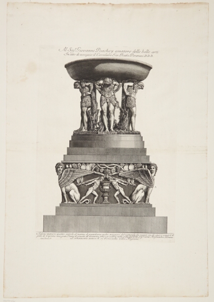 Giovanni Battista Piranesi, Granitsisterne understøttet af fire fauner på en sokkel udsmykket med sfinxer