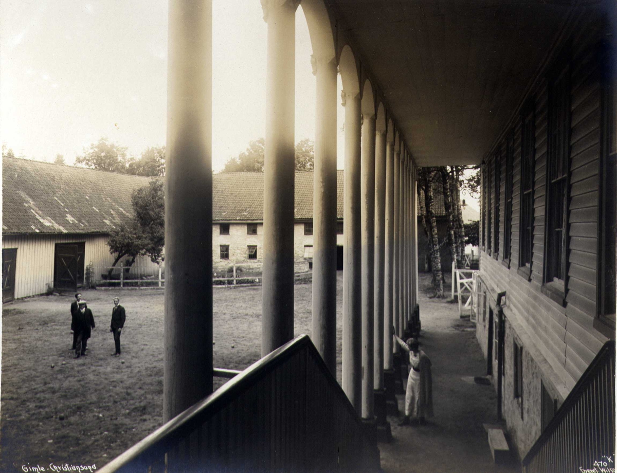 Anders Beer Wilse, Del av hovedhus og uthus, Gimle gård i Kristiansand, Vest-Agder.