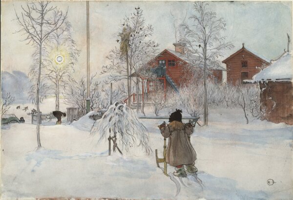 Carl Larsson, Gården och brygghuset. Ur Ett Hem (26 akvareller)
