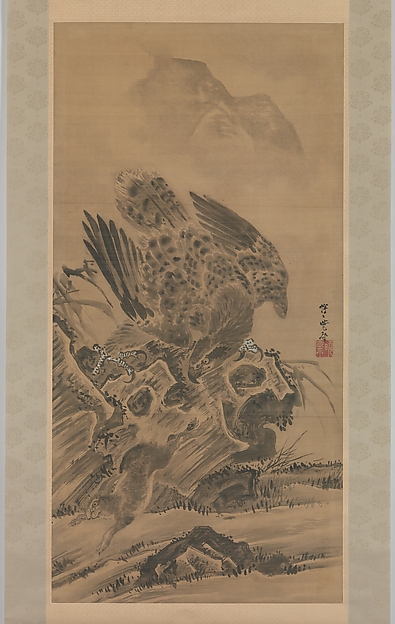 Kawanabe Kyōsai 河鍋暁斎, Eagle Pursuing Rabbit