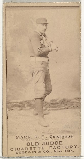 Goodwin & Company, Charles W. "Lefty" Marr, Right Field, Cleveland, from the Old Judge series (N172) for Old Judge Cigarettes