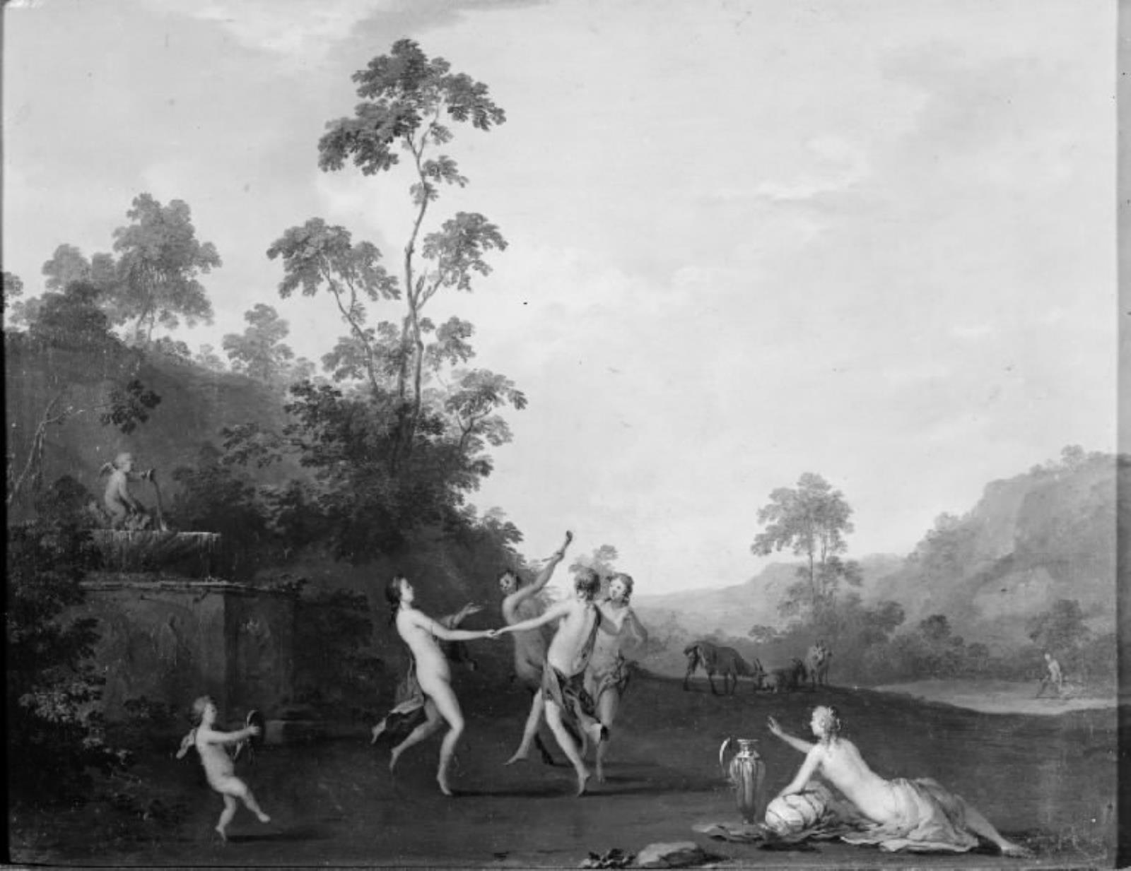 Roelant Savery, Tre nymfer danser med satyr